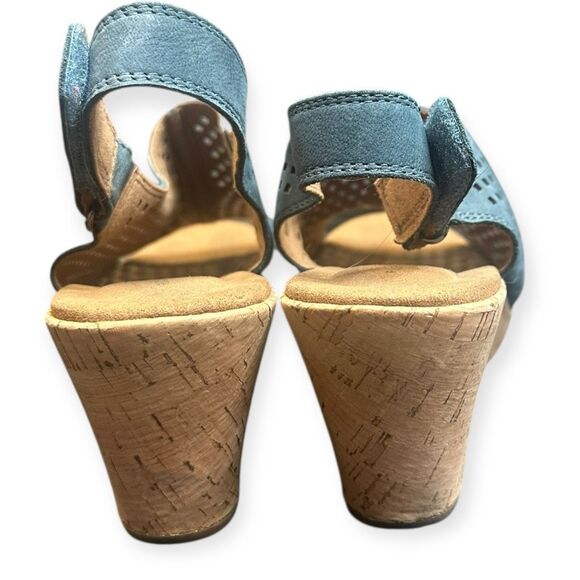 ROCKPORT Women’s Blue Perforated Briah Sling Wedge Sandals Size 10.5M - Picture 5 of 9